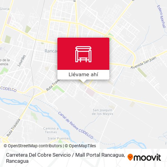 Mapa de Carretera Del Cobre Servicio / Mall Portal Rancagua