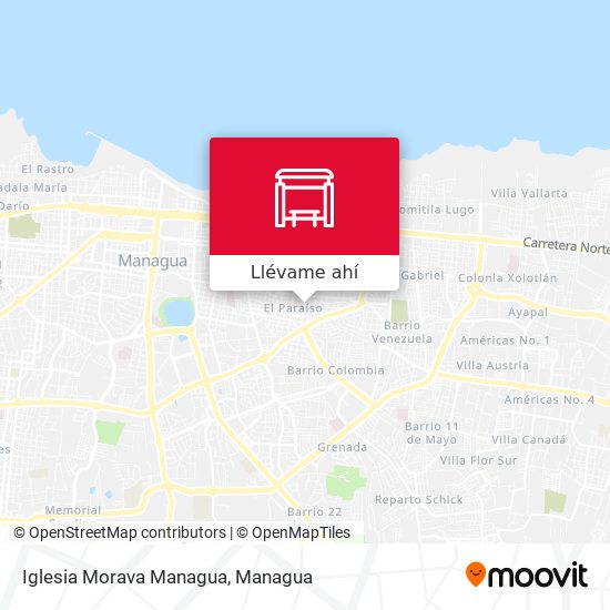 Mapa de Iglesia Morava Managua