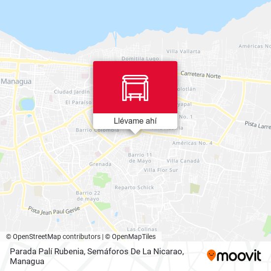 Mapa de Parada Palí Rubenia, Semáforos De La Nicarao