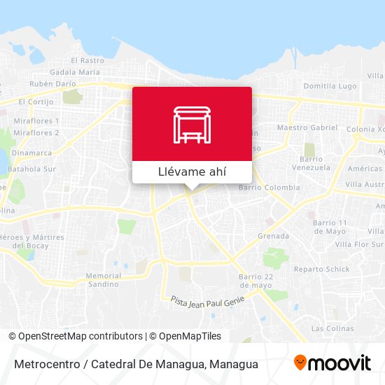 Mapa de Metrocentro / Catedral De Managua