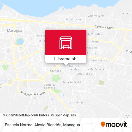 Mapa de Escuela Normal Alesio Blandón