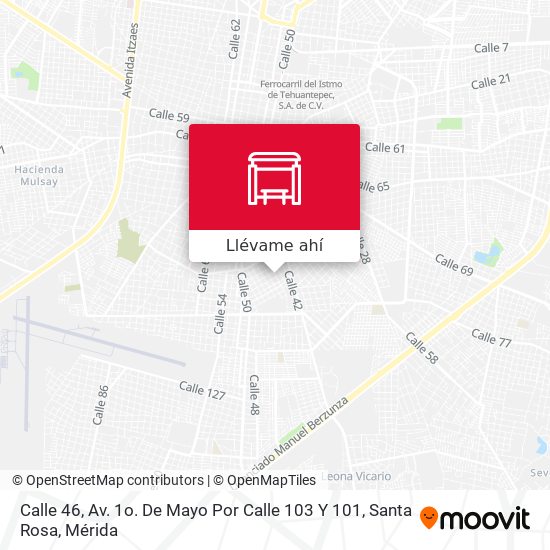 Mapa de Calle 46, Av. 1o. De Mayo Por Calle 103 Y 101, Santa Rosa