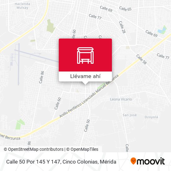 Mapa de Calle 50 Por 145 Y 147, Cinco Colonias