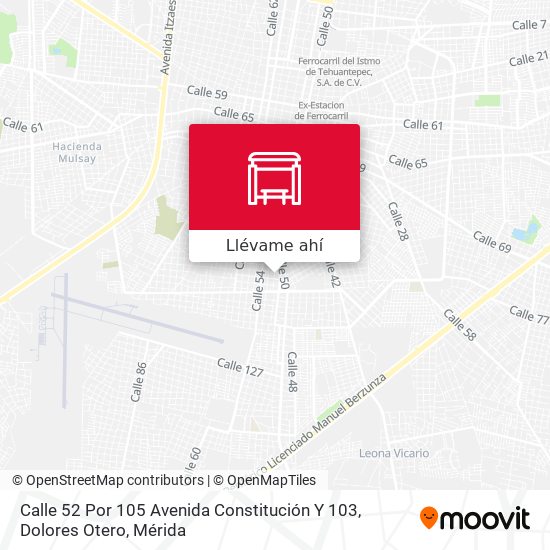 Mapa de Calle 52 Por 105 Avenida Constitución Y 103, Dolores Otero