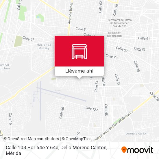 Mapa de Calle 103 Por 64e Y 64a, Delio Moreno Cantón