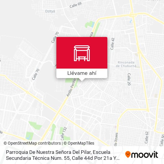 Mapa de Parroquia De Nuestra Señora Del Pilar, Escuela Secundaria Técnica Num. 55, Calle 44d Por 21a Y 21b,  Lindavista