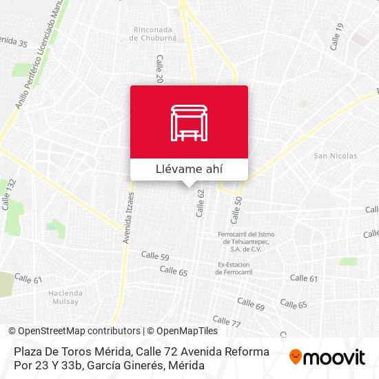Mapa de Plaza De Toros Mérida, Calle 72 Avenida Reforma Por 23 Y 33b, García Ginerés