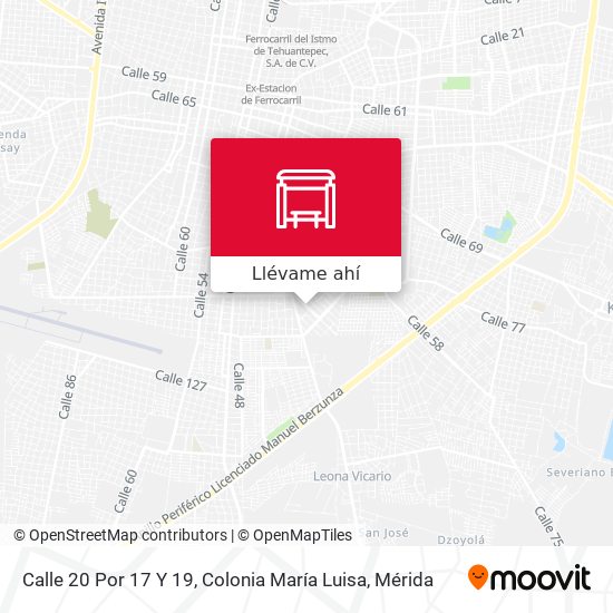 Mapa de Calle 20 Por 17 Y 19, Colonia María Luisa