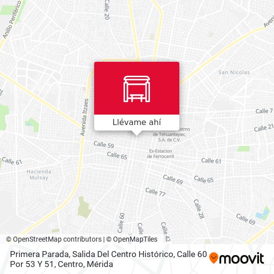 Mapa de Primera Parada, Salida Del Centro Histórico, Calle 60 Por 53 Y 51, Centro