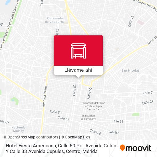 Mapa de Hotel Fiesta Americana, Calle 60 Por Avenida Colón Y Calle 33 Avenida Cupules, Centro