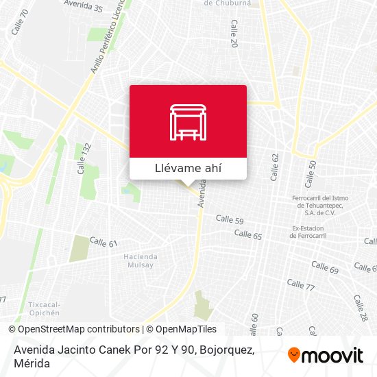 Mapa de Avenida Jacinto Canek Por 92 Y 90, Bojorquez