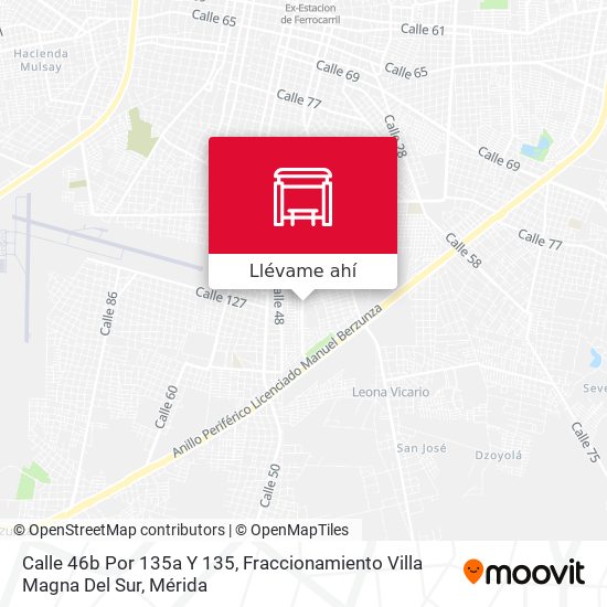 Mapa de Calle 46b Por 135a Y 135, Fraccionamiento Villa Magna Del Sur