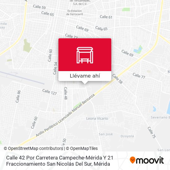 Mapa de Calle 42 Por Carretera Campeche-Mérida Y 21 Fraccionamiento San Nicolás Del Sur