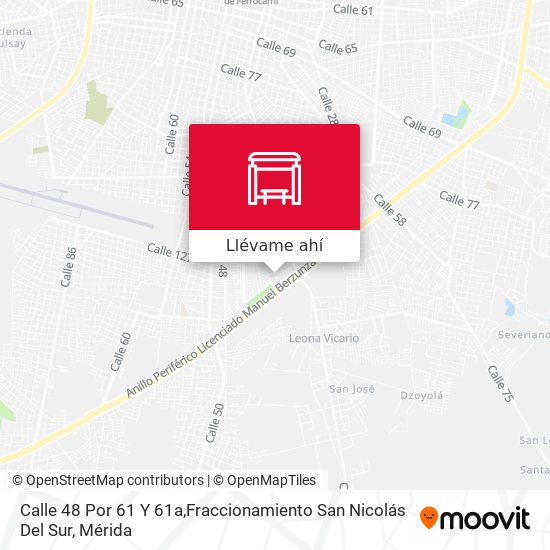 Mapa de Calle 48 Por 61 Y 61a,Fraccionamiento San Nicolás Del Sur