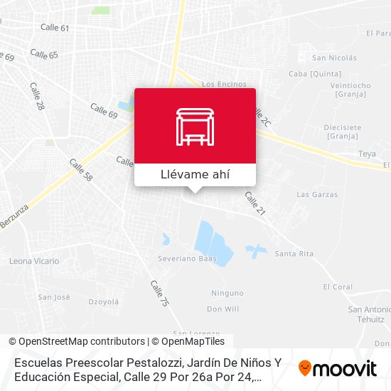 Mapa de Escuelas Preescolar Pestalozzi, Jardín De Niños Y Educación Especial, Calle 29 Por 26a Por 24, Fraccionamiento Héctor Y Aguilar