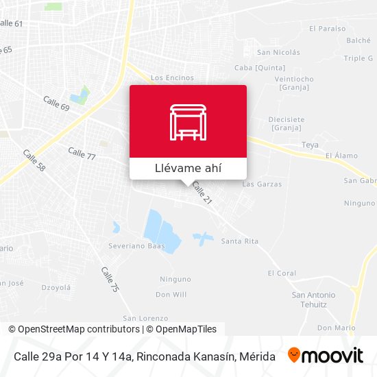 Mapa de Calle 29a Por 14 Y 14a, Rinconada Kanasín