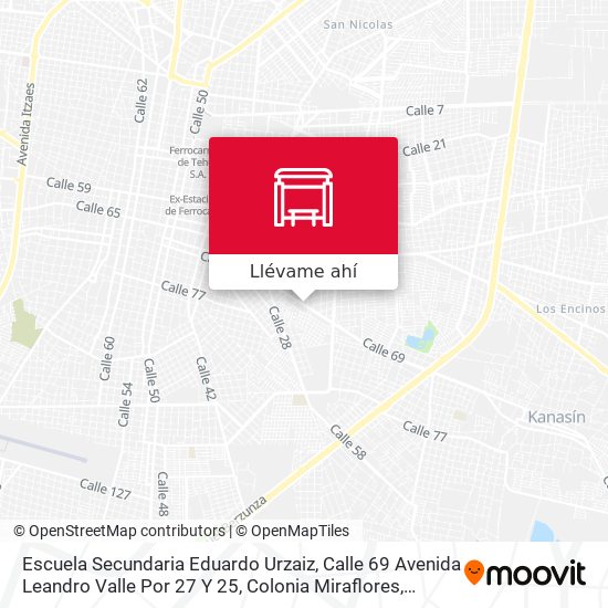 Mapa de Escuela Secundaria Eduardo Urzaiz, Calle 69 Avenida Leandro Valle Por 27 Y 25, Colonia Miraflores