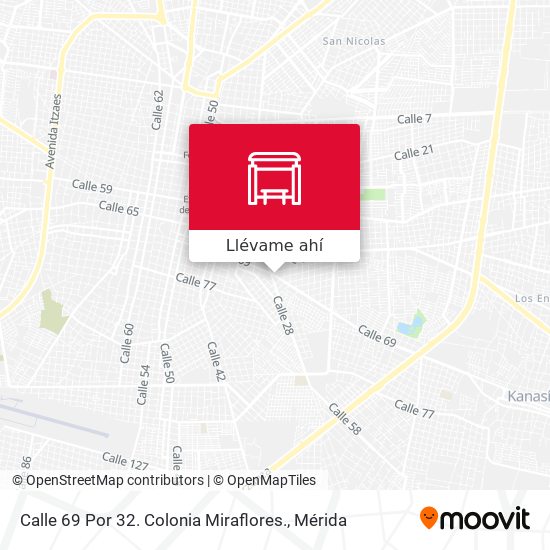 Mapa de Calle 69 Por 32. Colonia Miraflores.