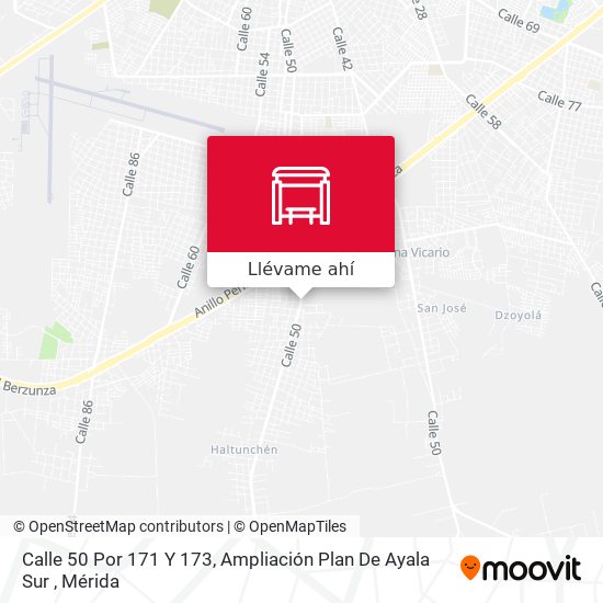 Mapa de Calle 50 Por 171 Y 173, Ampliación Plan De Ayala Sur