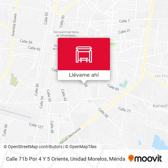 Mapa de Calle 71b Por 4 Y 5 Oriente, Unidad Morelos
