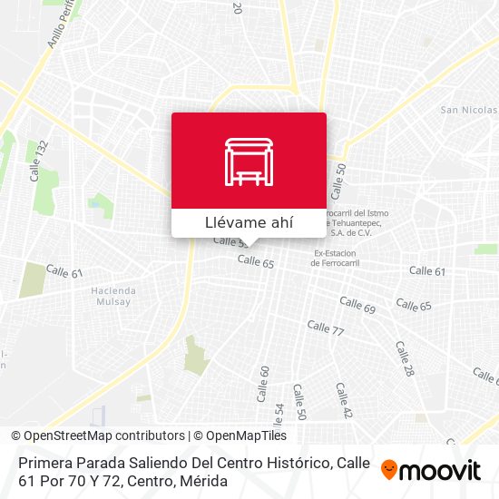 Mapa de Primera Parada Saliendo Del Centro Histórico, Calle 61 Por 70 Y 72, Centro