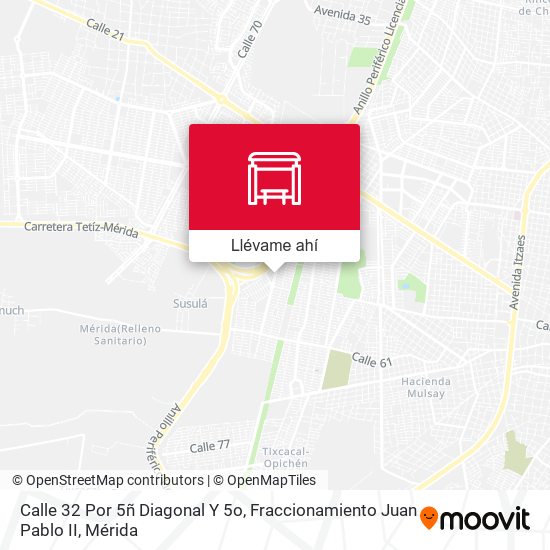 Mapa de Calle 32 Por 5ñ Diagonal Y 5o, Fraccionamiento Juan Pablo II