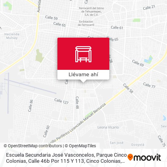 Mapa de Escuela Secundaria José Vasconcelos, Parque Cinco Colonias, Calle 46b Por 115 Y 113, Cinco Colonias