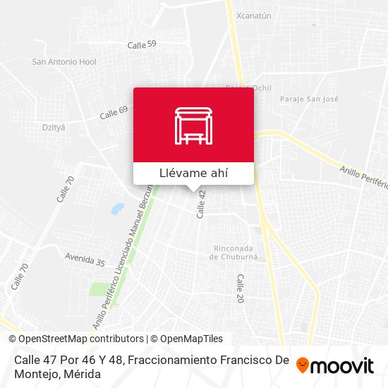 Mapa de Calle 47 Por 46 Y 48, Fraccionamiento Francisco De Montejo