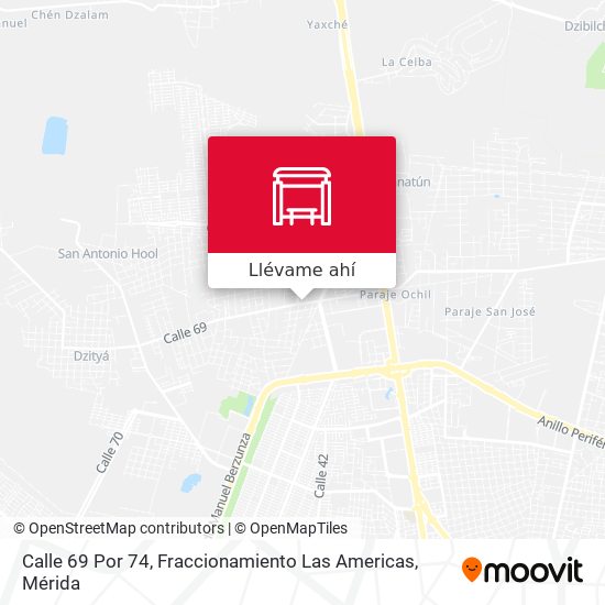 Mapa de Calle 69 Por 74, Fraccionamiento Las Americas