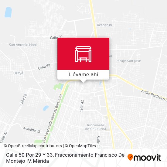 Mapa de Calle 50 Por 29 Y 33, Fraccionamiento Francisco De Montejo IV