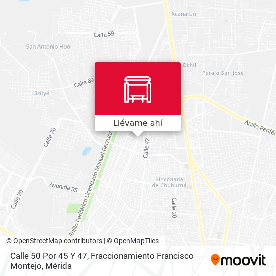 Mapa de Calle 50 Por 45 Y 47, Fraccionamiento Francisco Montejo