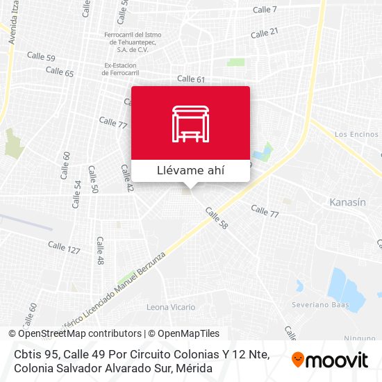 Mapa de Cbtis 95, Calle 49 Por Circuito Colonias Y 12 Nte, Colonia Salvador Alvarado Sur