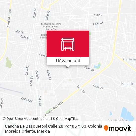 Mapa de Cancha De Básquetbol Calle 28 Por 85 Y 83, Colonia Morelos Oriente