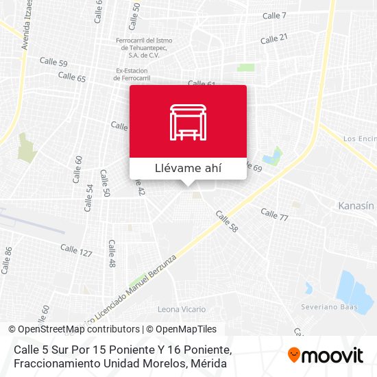 Mapa de Calle 5 Sur Por 15 Poniente Y 16 Poniente, Fraccionamiento Unidad Morelos