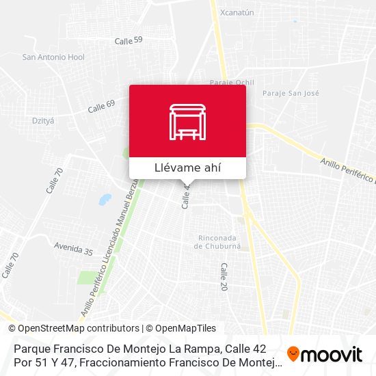 Mapa de Parque Francisco De Montejo La Rampa, Calle 42 Por 51 Y 47, Fraccionamiento Francisco De Montejo