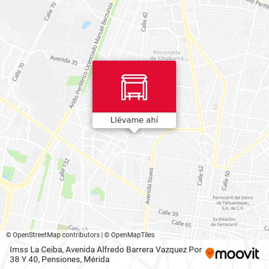 Mapa de Imss La Ceiba, Avenida Alfredo Barrera Vazquez Por 38 Y 40, Pensiones