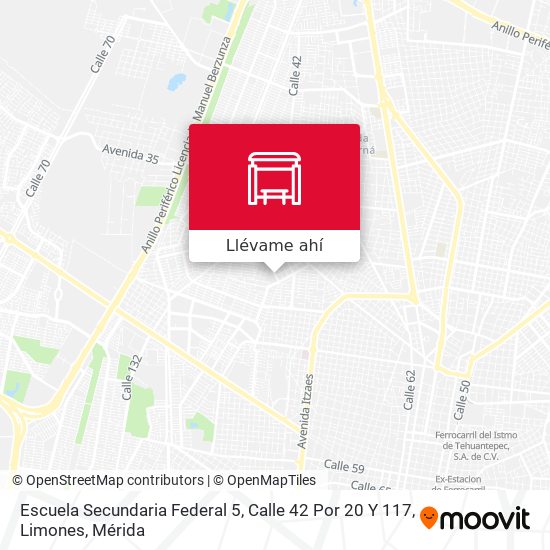 Mapa de Escuela Secundaria Federal 5, Calle 42 Por 20 Y 117, Limones