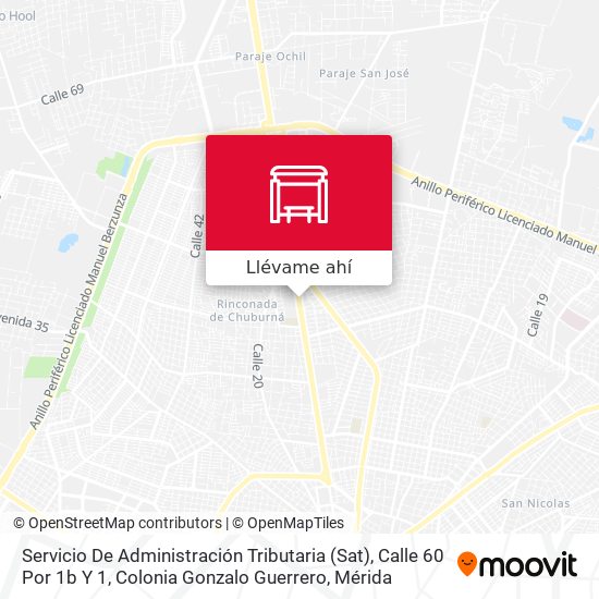 Cómo llegar a Servicio De Administración Tributaria (Sat), Calle 60 Por 1b  Y 1, Colonia Gonzalo Guerrero en Mérida en Autobús?