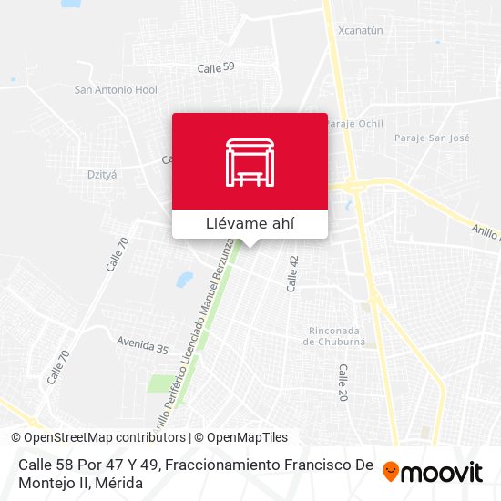 Mapa de Calle 58 Por 47 Y 49, Fraccionamiento Francisco De Montejo II