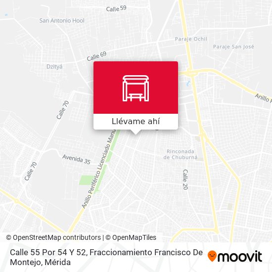 Mapa de Calle 55 Por 54 Y 52, Fraccionamiento Francisco De Montejo