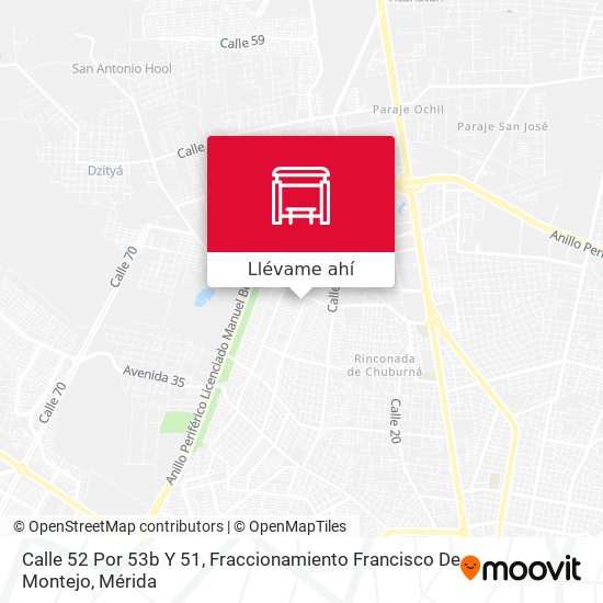 Mapa de Calle 52 Por 53b Y 51, Fraccionamiento Francisco De Montejo