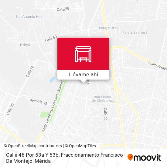 Mapa de Calle 46 Por 53a Y 53b, Fraccionamiento Francisco De Montejo