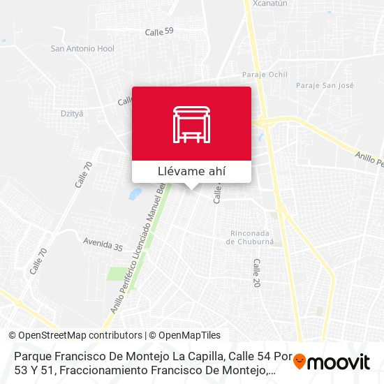 Mapa de Parque Francisco De Montejo La Capilla, Calle 54 Por 53 Y 51, Fraccionamiento Francisco De Montejo