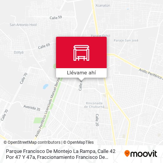 Mapa de Parque Francisco De Montejo La Rampa, Calle 42 Por 47 Y 47a, Fraccionamiento Francisco De Montejo