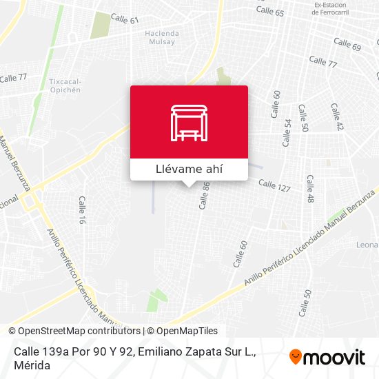 Mapa de Calle 139a Por 90 Y 92, Emiliano Zapata Sur L.