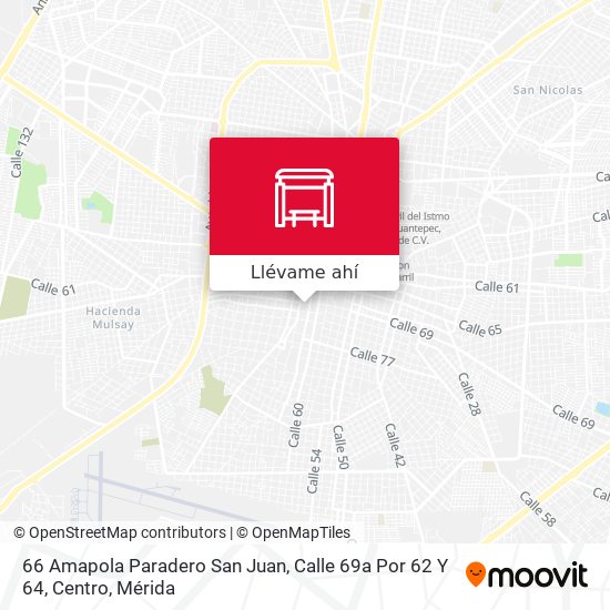 Mapa de 66 Amapola Paradero San Juan, Calle 69a Por 62 Y 64, Centro