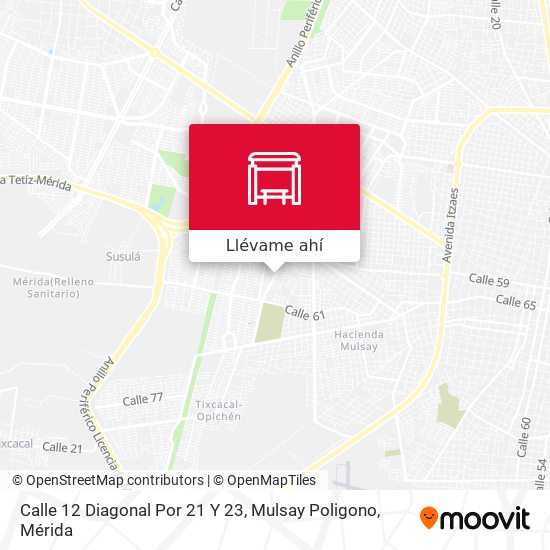 Mapa de Calle 12 Diagonal Por 21 Y 23, Mulsay Poligono