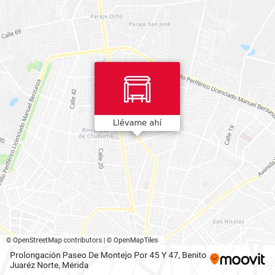 Mapa de Prolongación Paseo De Montejo Por 45 Y 47, Benito Juaréz Norte