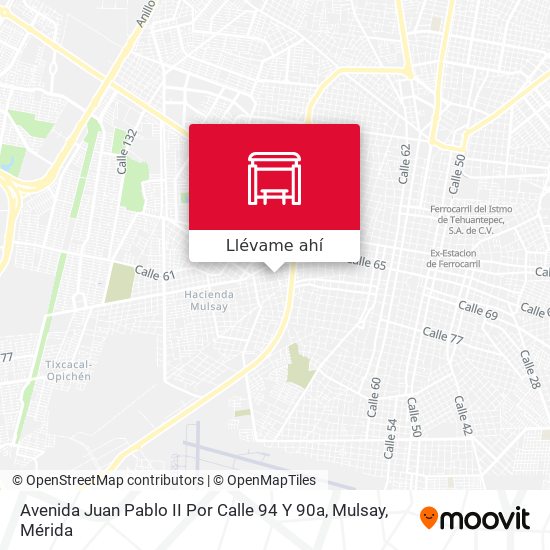 Mapa de Avenida Juan Pablo II Por Calle 94 Y 90a, Mulsay