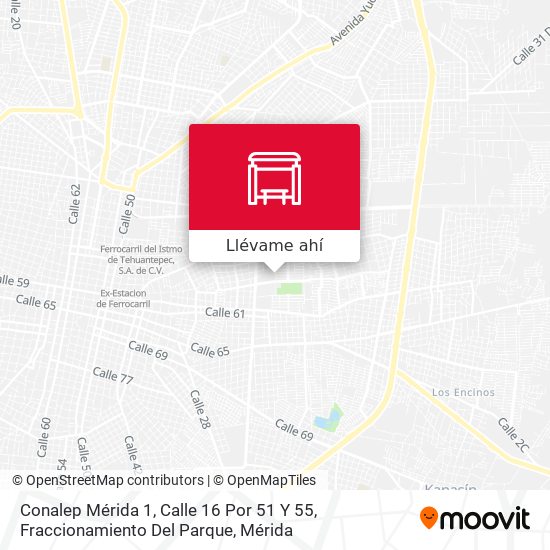 Mapa de Conalep Mérida 1, Calle 16 Por 51 Y 55, Fraccionamiento Del Parque